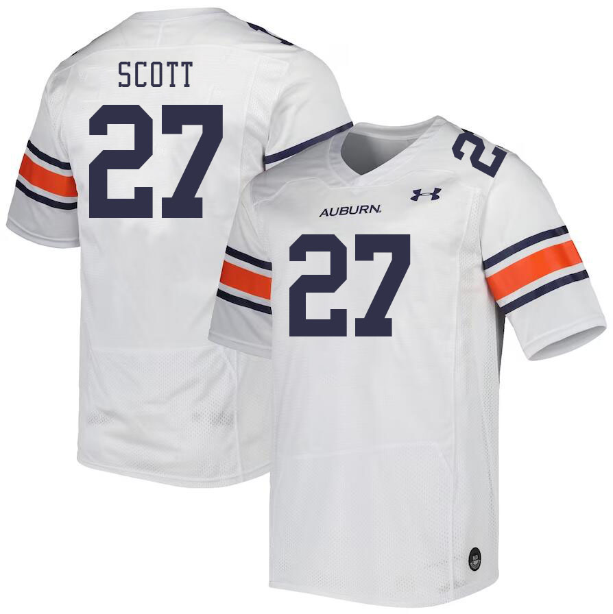 Men #27 Tyler Scott Auburn Tigers College Football Jerseys Stitched Sale-White